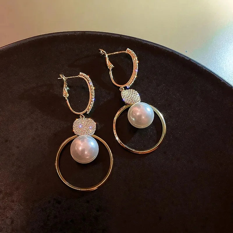 Oversized White Pearl Drop Earrings