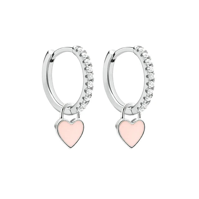 Cute Enamel Heart Drop Earring