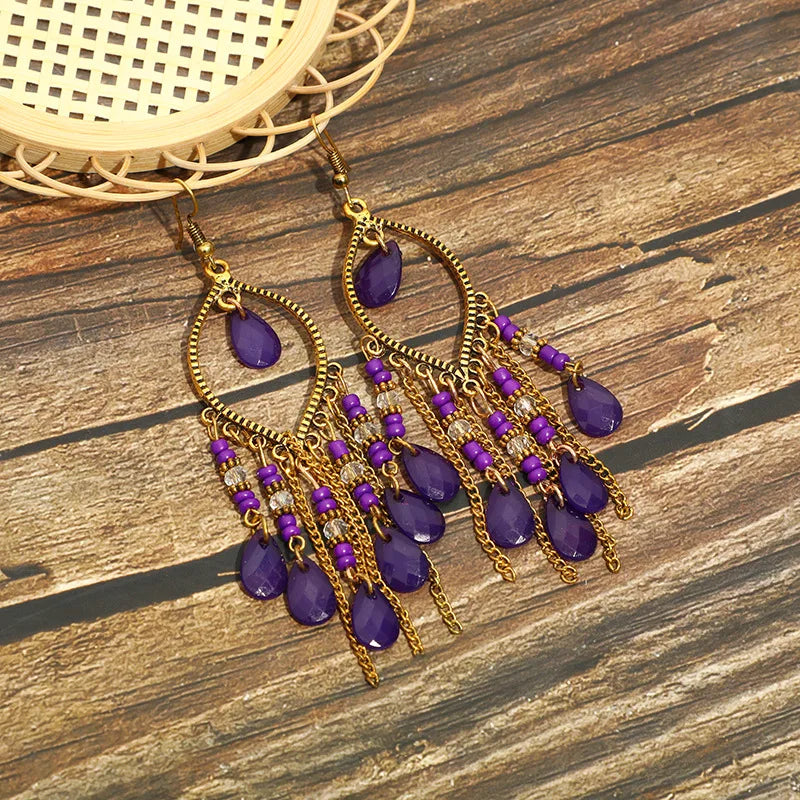 Bohemian Ethnic Fringed Tassel Earrings