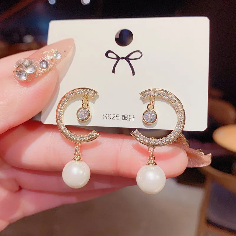 Oversized White Pearl Drop Earrings