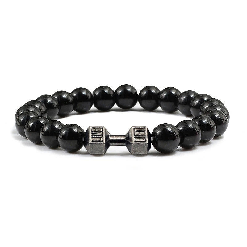 High Quality Stone Dumbbell Charm Bracelet