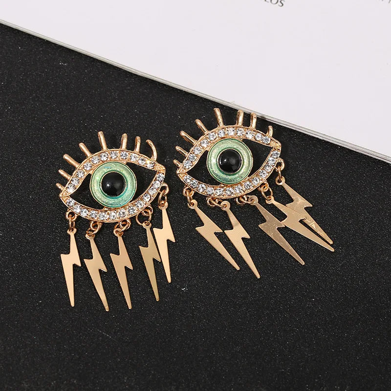 Rhinestone Evil Eye Statement Earrings