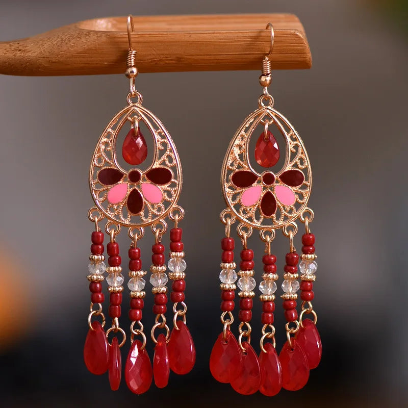 Bohemian Ethnic Fringed Tassel Earrings