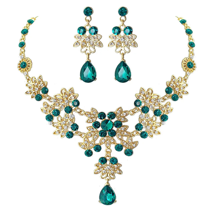 Gold Color Water Drop Jewelry Sets