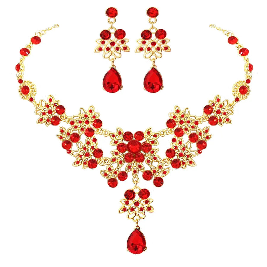 Gold Color Water Drop Jewelry Sets