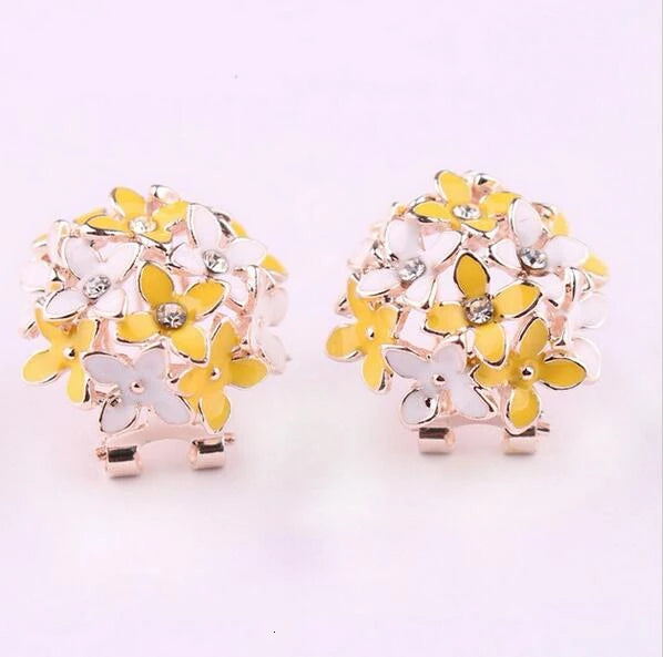 Crystal Flower Clover Earrings