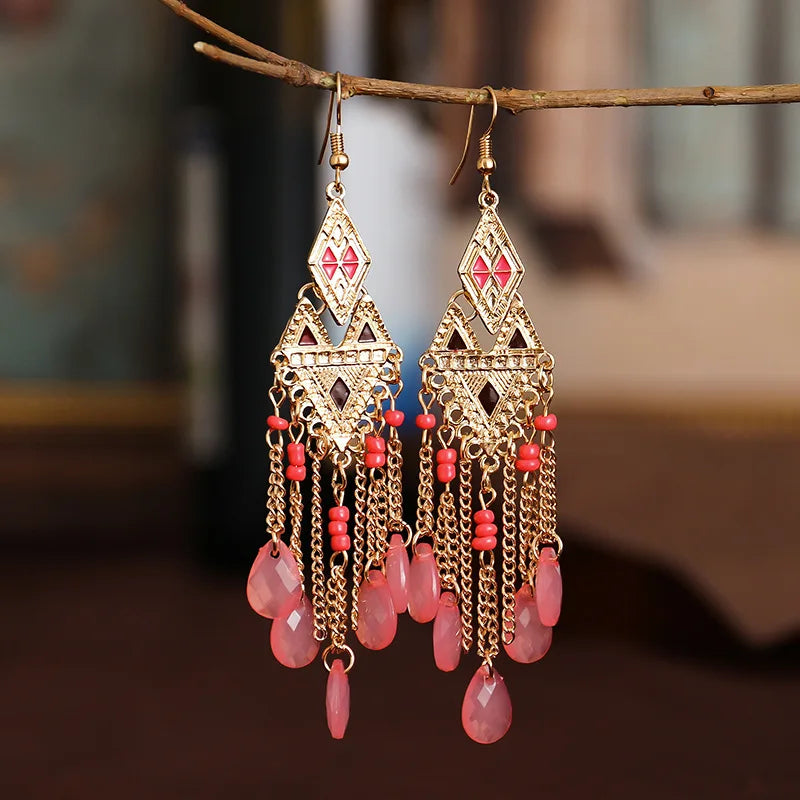 Bohemian Ethnic Fringed Tassel Earrings