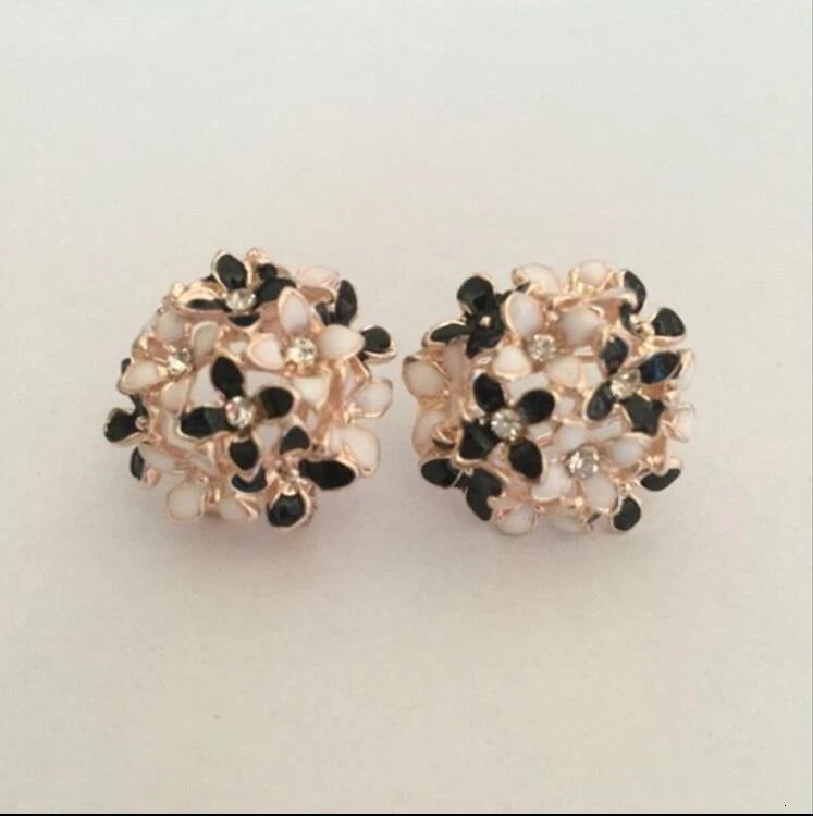 Crystal Flower Clover Earrings