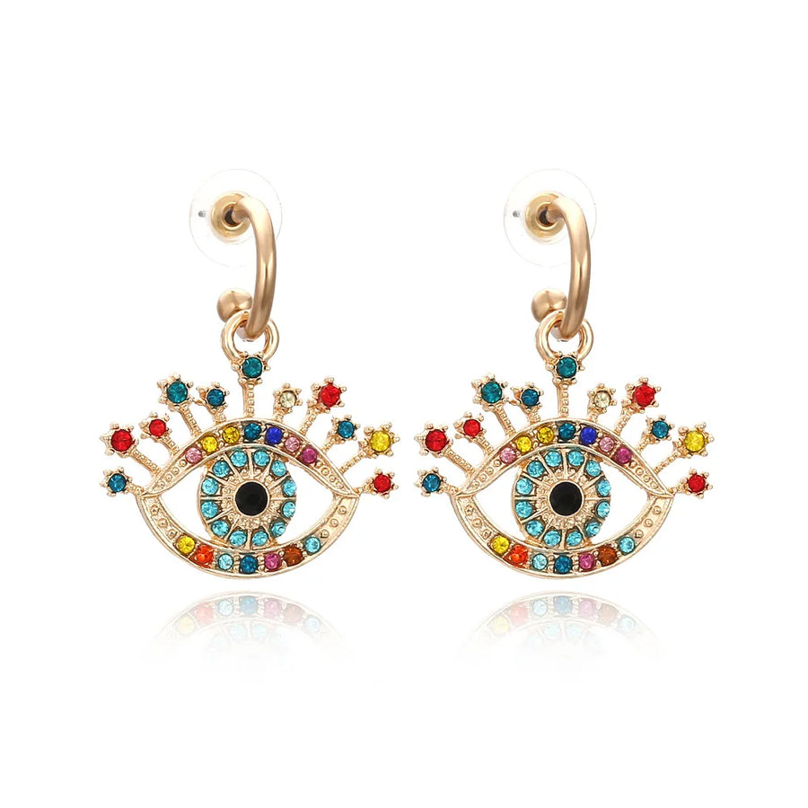 Rhinestone Evil Eye Statement Earrings