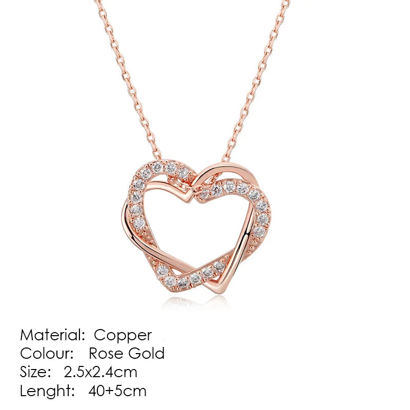 Heart to Heart Rose Gold Pendant Necklace