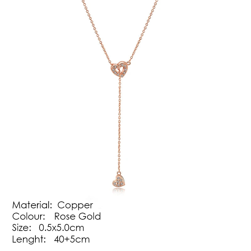 Heart to Heart Rose Gold Pendant Necklace