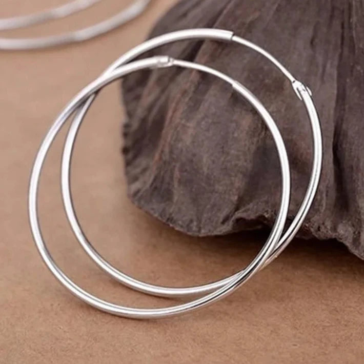 925 Sterling Silver Round Earrings