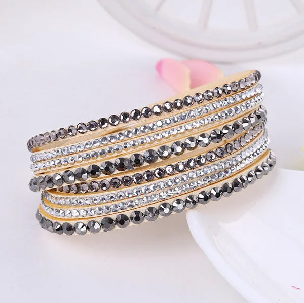 Multilayer Rhinestone Crystal Bracelet