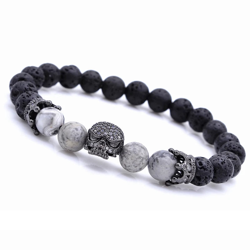 Natural Lava Stone Beaded Bracelet