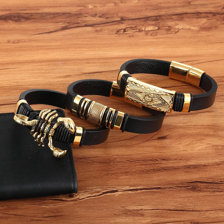 Gold Leather Bracelet