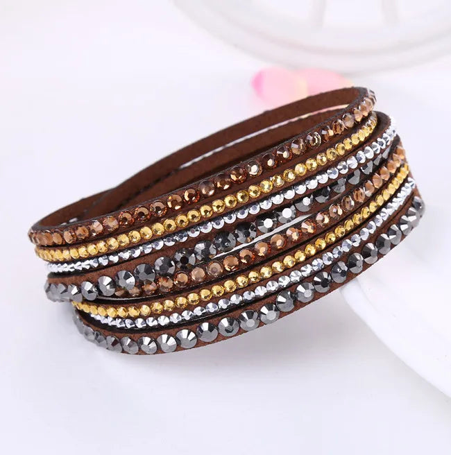 Multilayer Rhinestone Crystal Bracelet