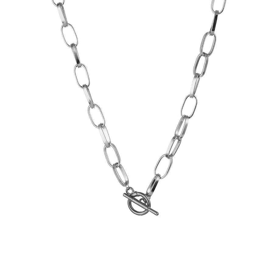 Thick Chain Toggle Clasp Necklace