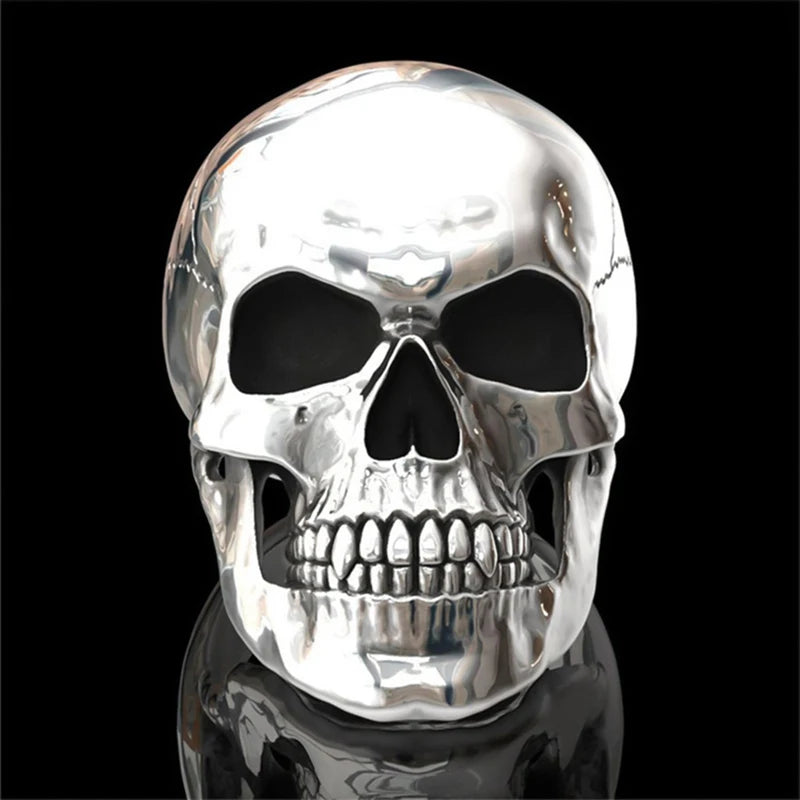 Biker Ghost Head Skull Ring