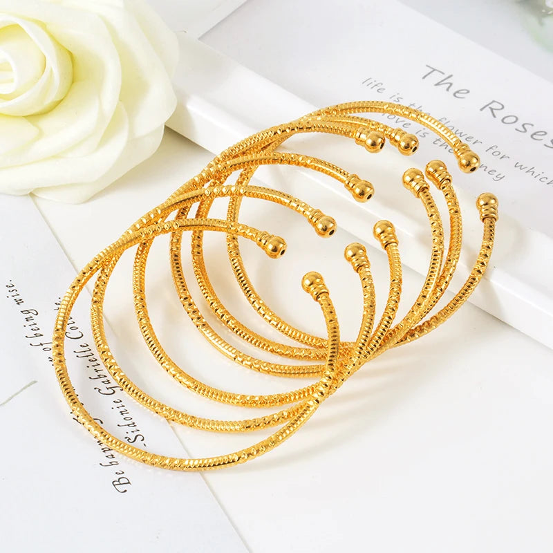 3MM/6pcs Etnic Gold Bangle