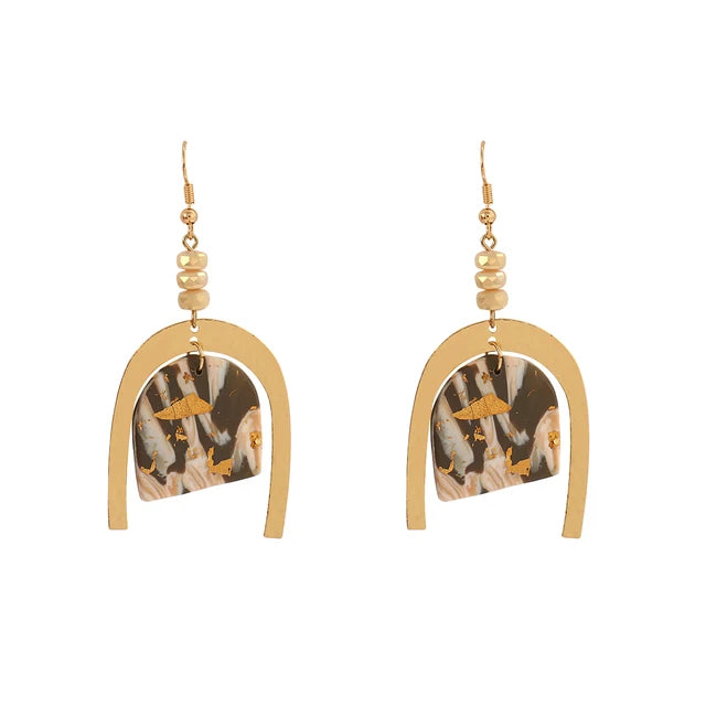 Abstract Pattern Drop Earrings