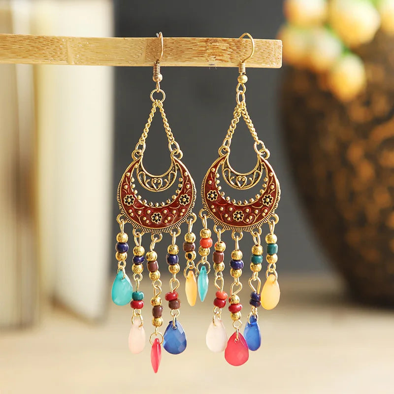 Bohemian Ethnic Fringed Tassel Earrings