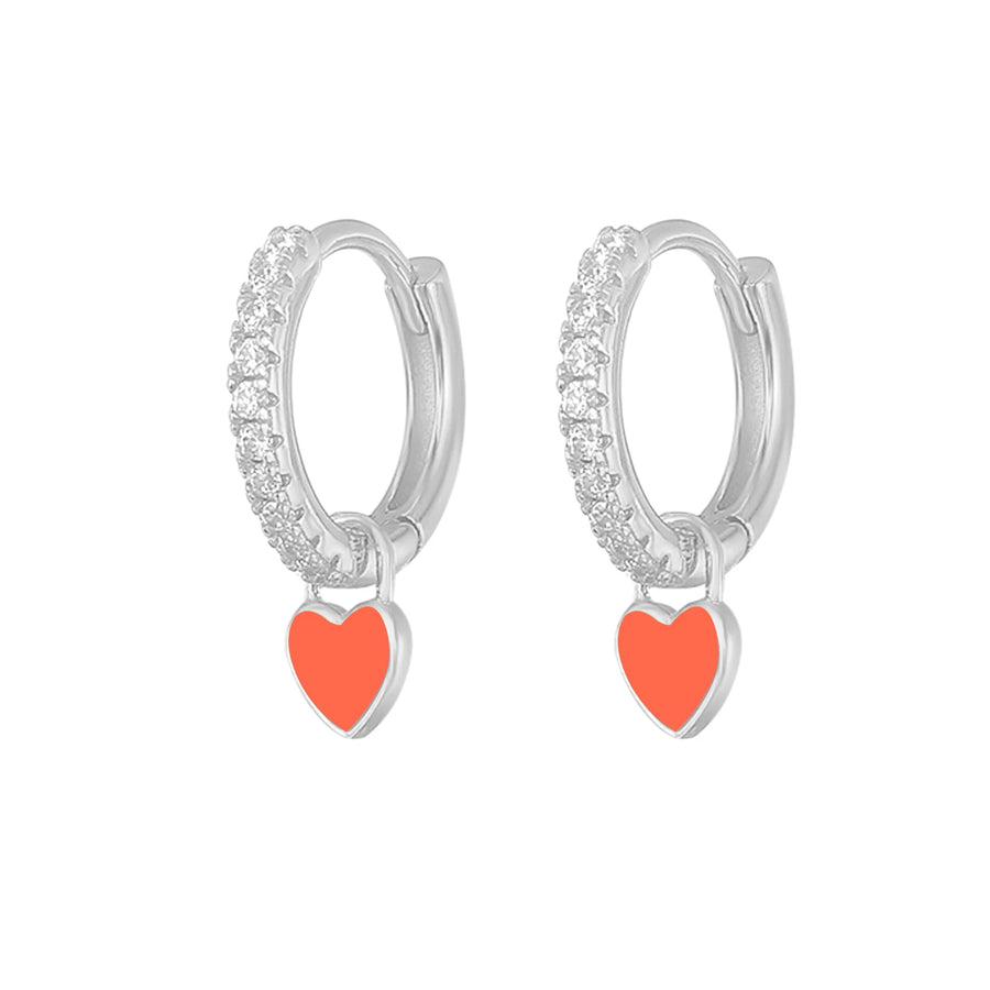 Cute Enamel Heart Drop Earring