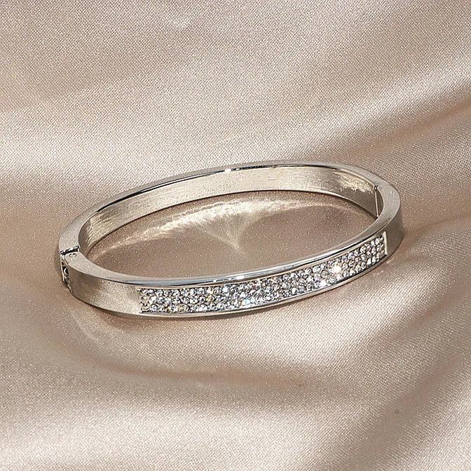 Elegant Classic Crystal Cuff Bangle