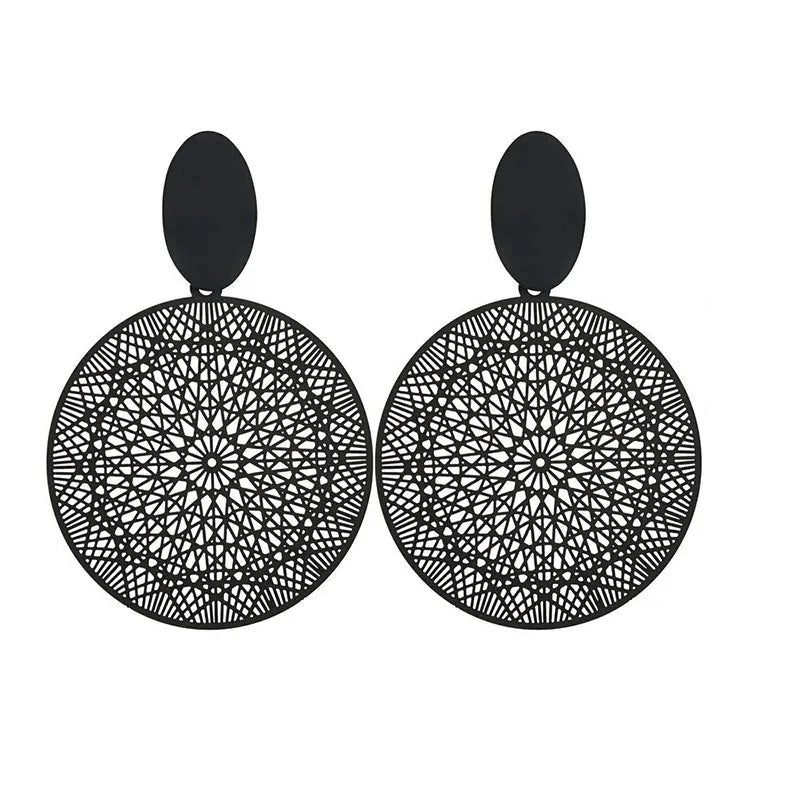 Hollow Net Pendants Dangle Earrings