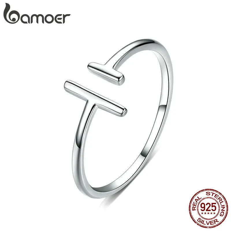 925 Sterling Silver Minimalist Open Adjustable Ring