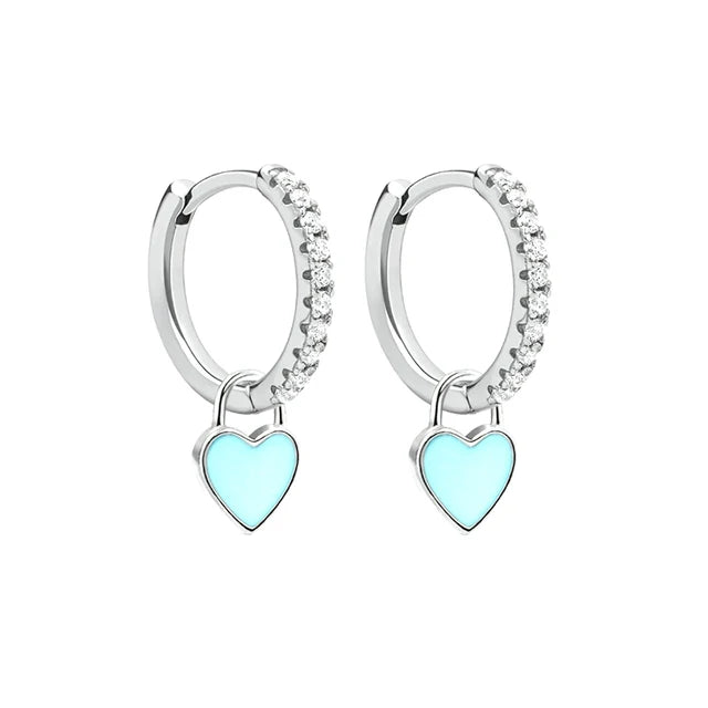 Cute Enamel Heart Drop Earring