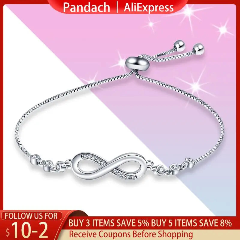 925 Sterling Silver Infinity Bracelet