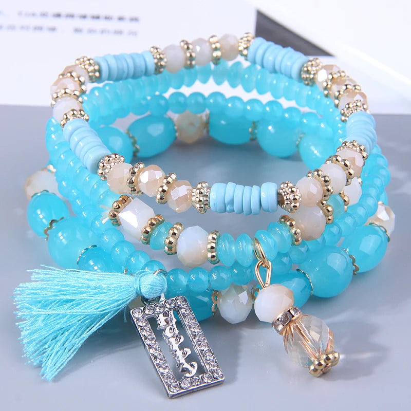 Bohemian Beads Crystal Charms Bracelets