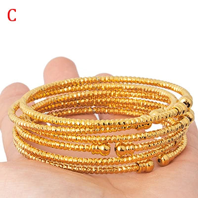 3MM/6pcs Etnic Gold Bangle