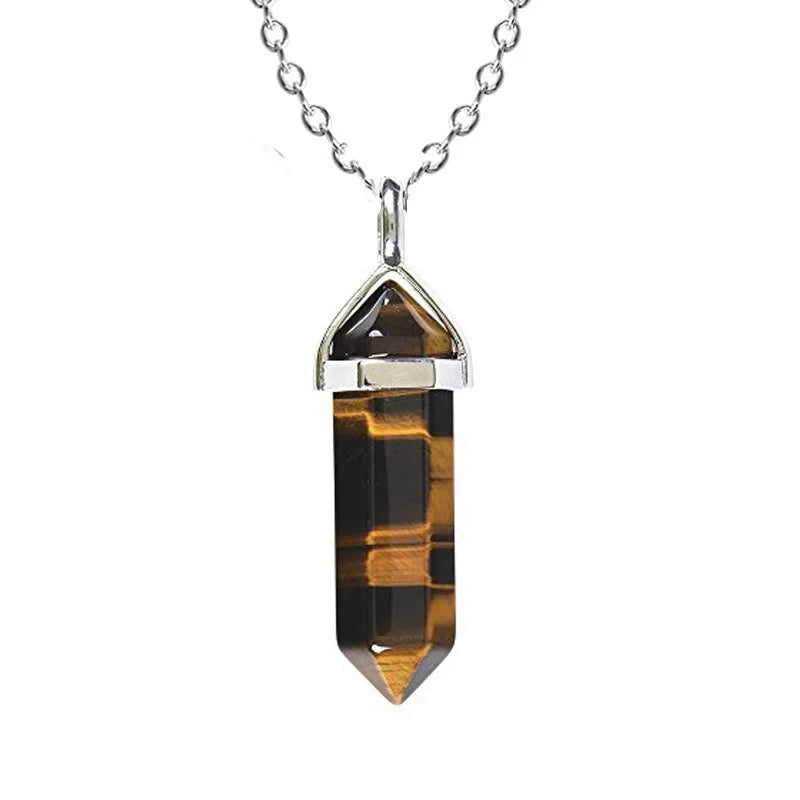 Hexagonal Column Quartz Necklace