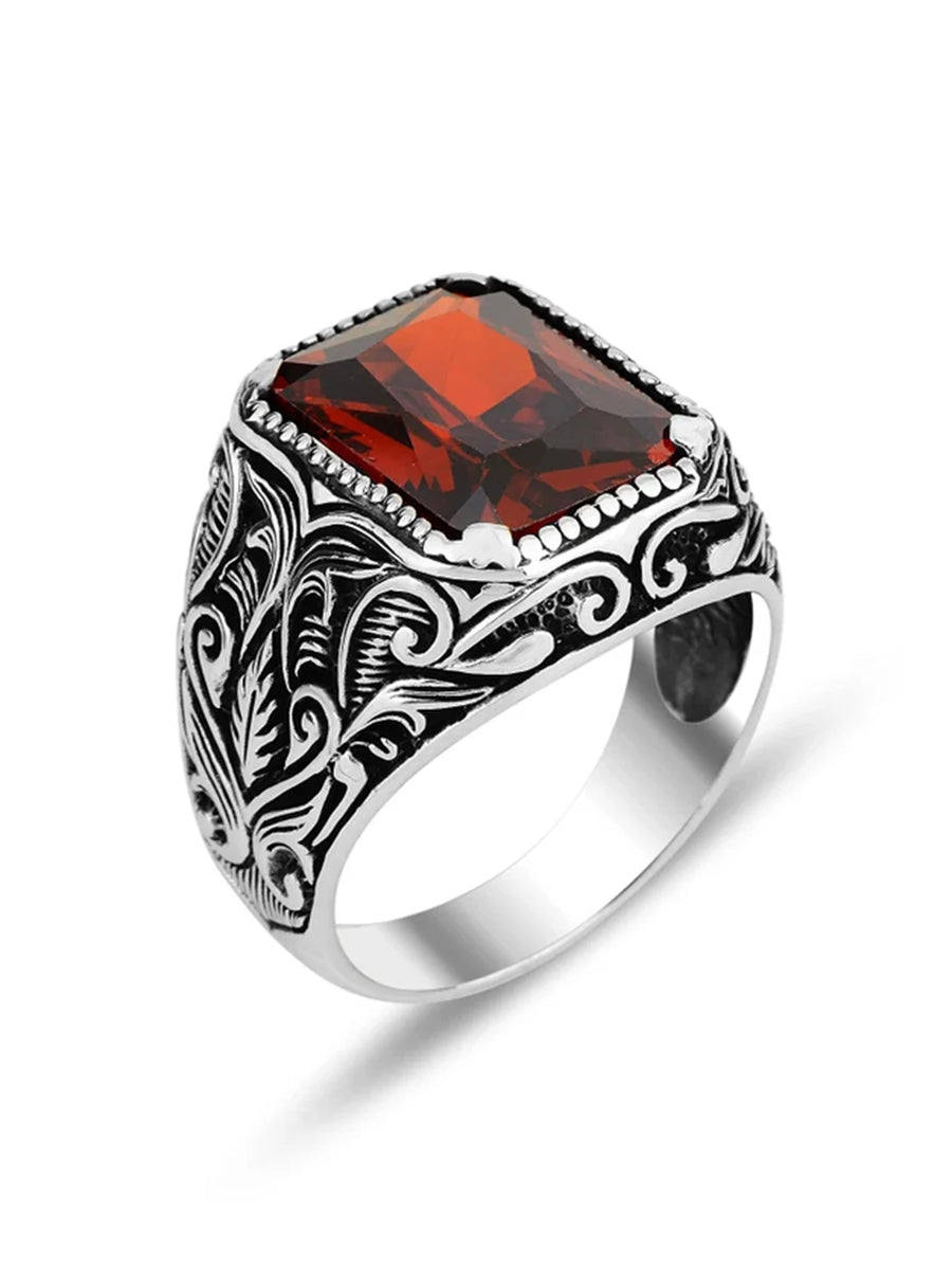 Antique Turkish Red Crystal Ring