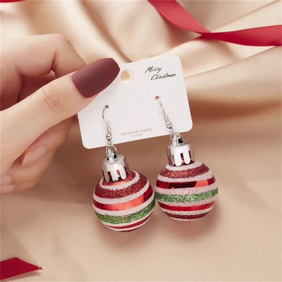 Resin Snowflake Star Light Ball Christmas Earrings