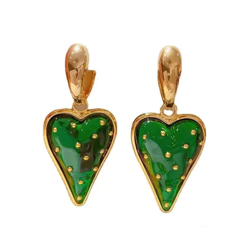 Retro Exaggerated Baroque Heart Earrings