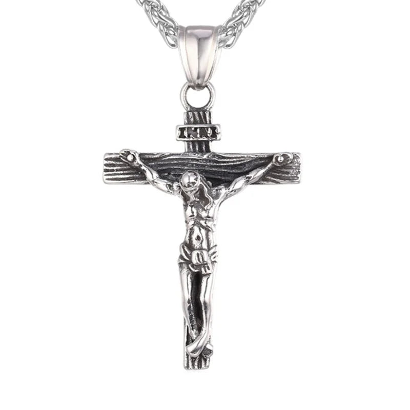 INRI Crucifix Jesus Piece Cross Necklace