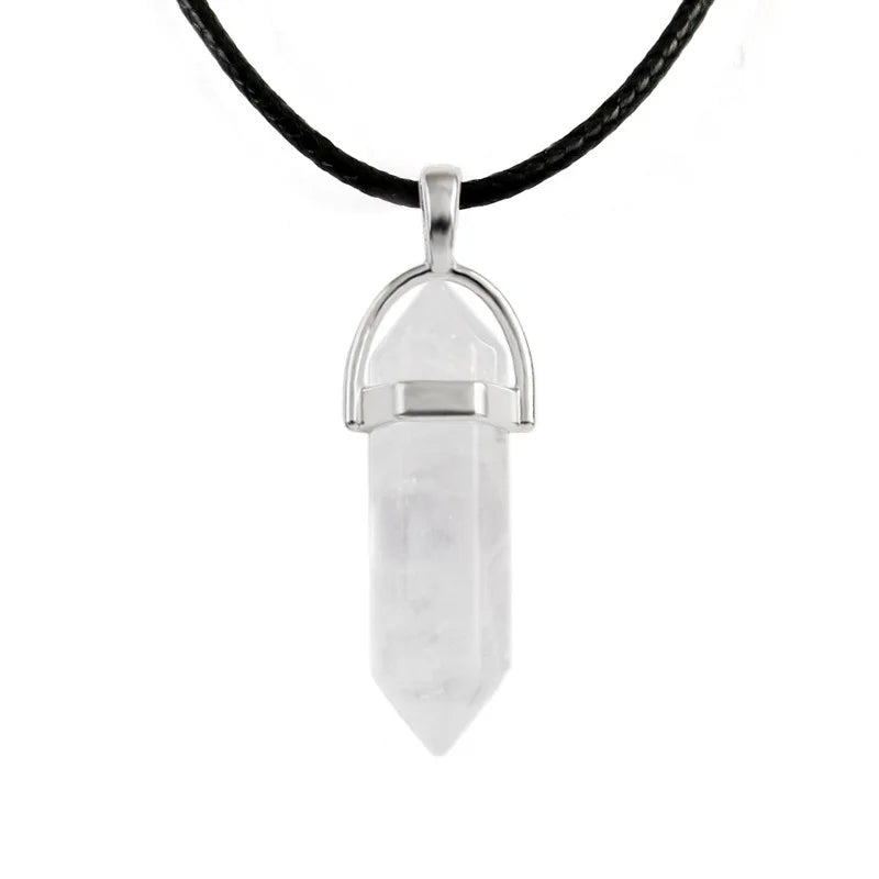 Hexagonal Column Quartz Necklace