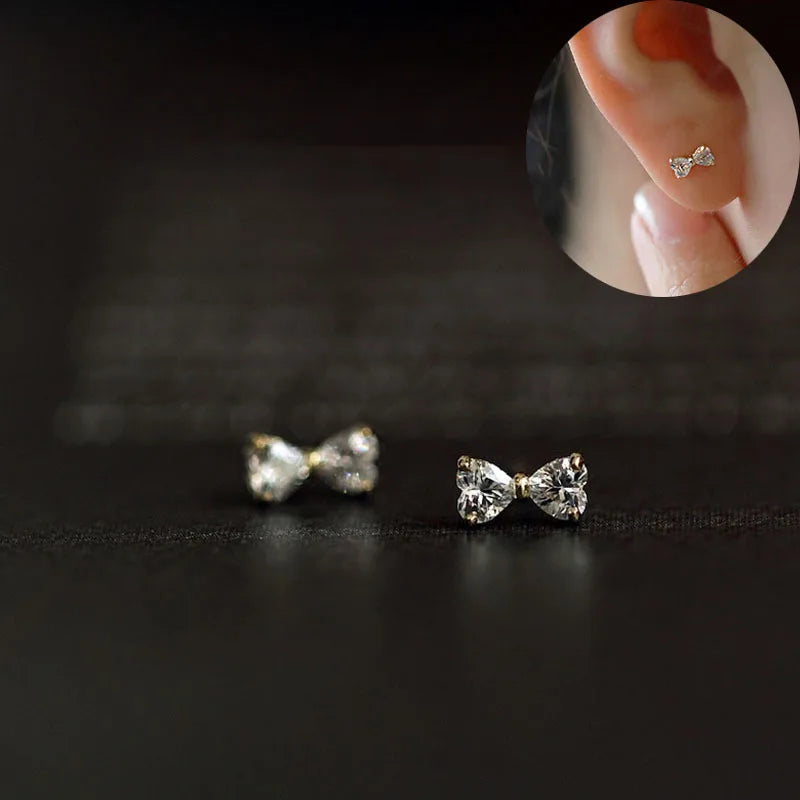 Gold and Silver Plated Crystal Stud Earrings