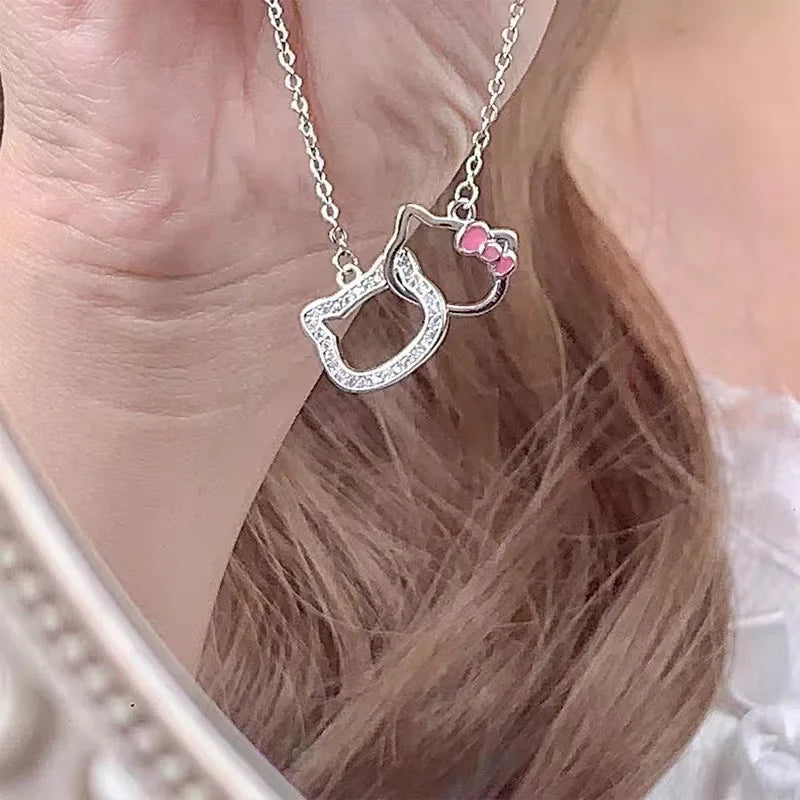 Hello Kitty Diamond Pendant Necklace