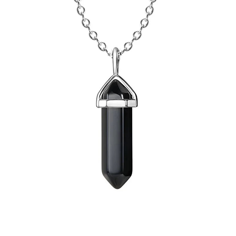 Hexagonal Column Quartz Necklace