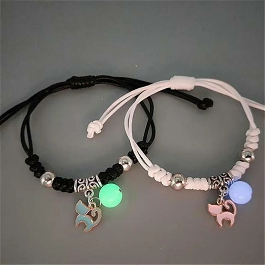 Luminous Couple Bracelets Matching Charms