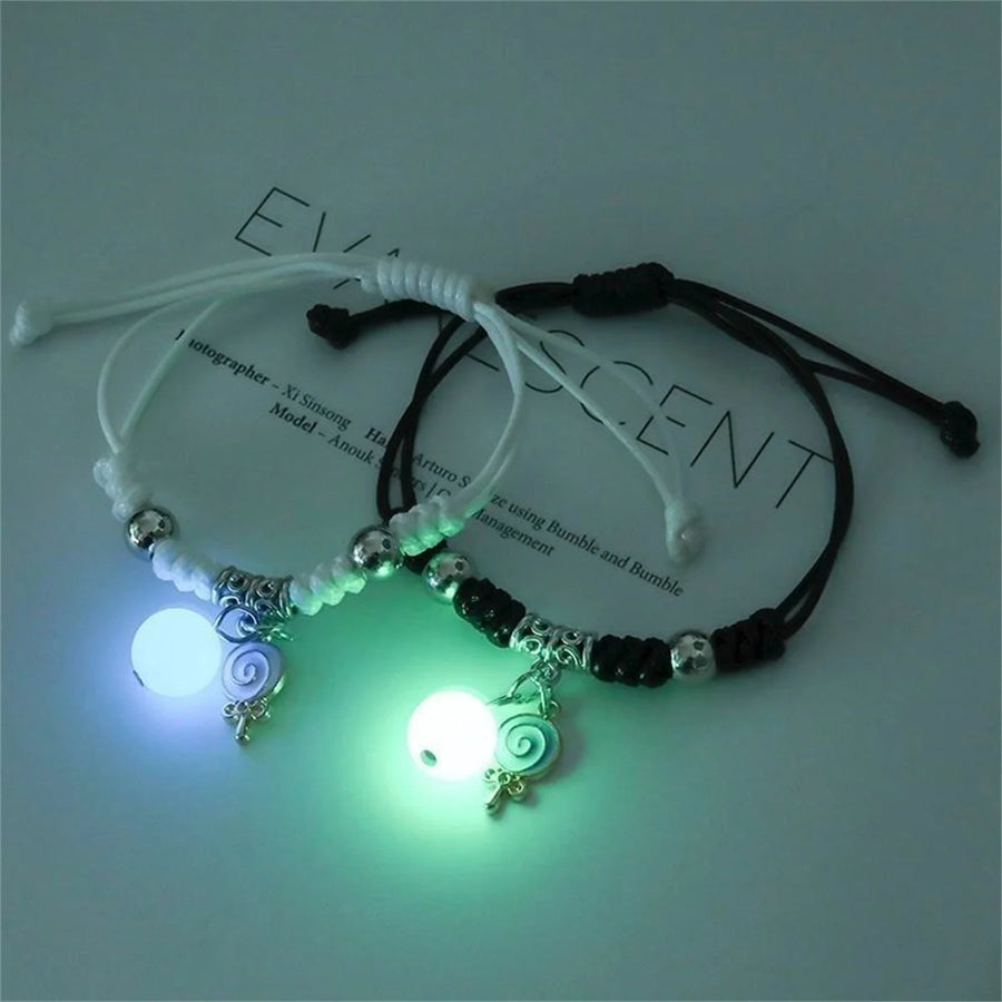 Luminous Couple Bracelets Matching Charms