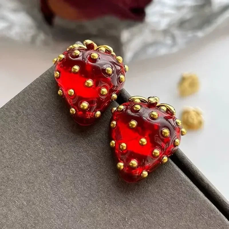 Retro Exaggerated Baroque Heart Earrings