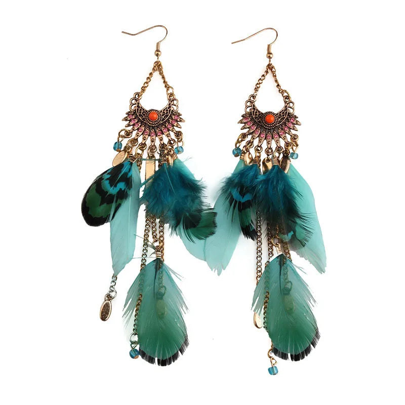 Antique Vintage Bohemian Ethnic Tassel Earrings