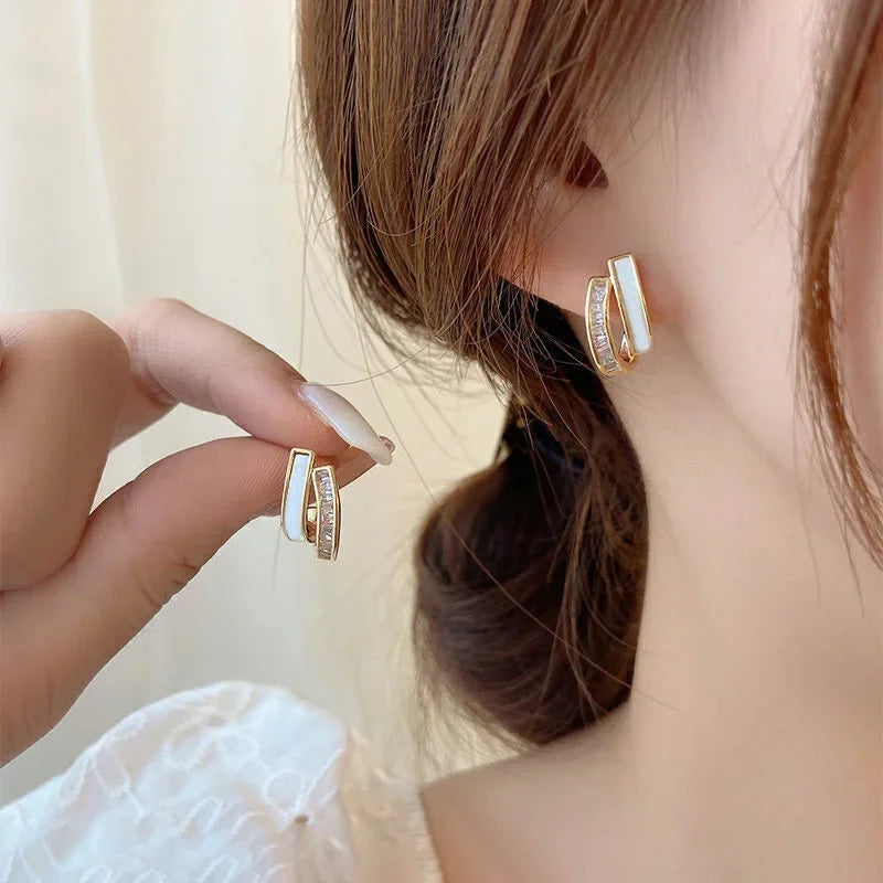 Irregular U-shaped Gold Color Earrings