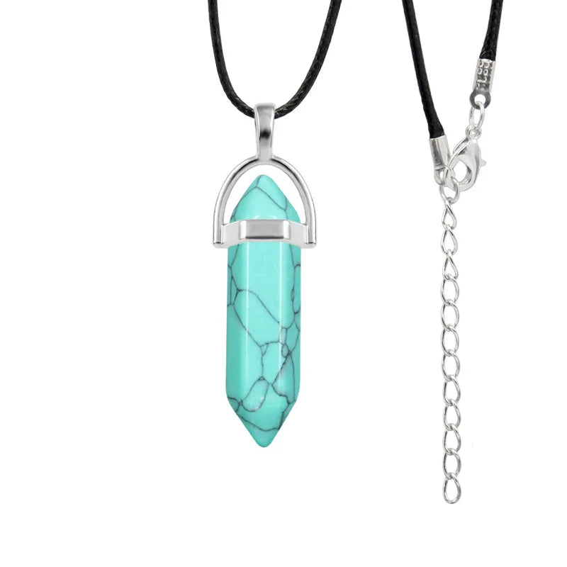 Hexagonal Column Quartz Necklace