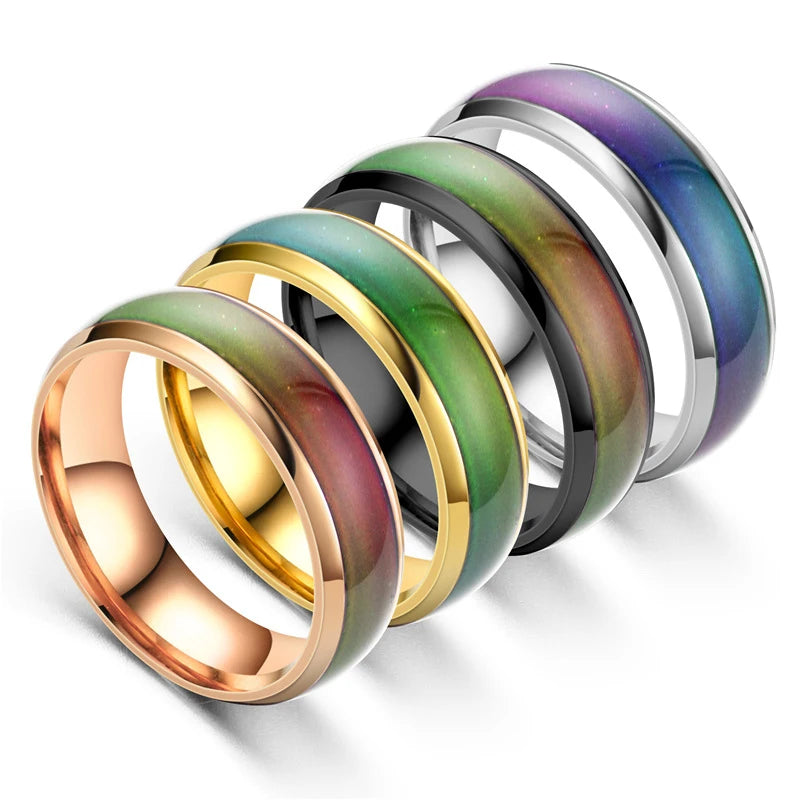 Stainless Ring Changing Color Mood Ring