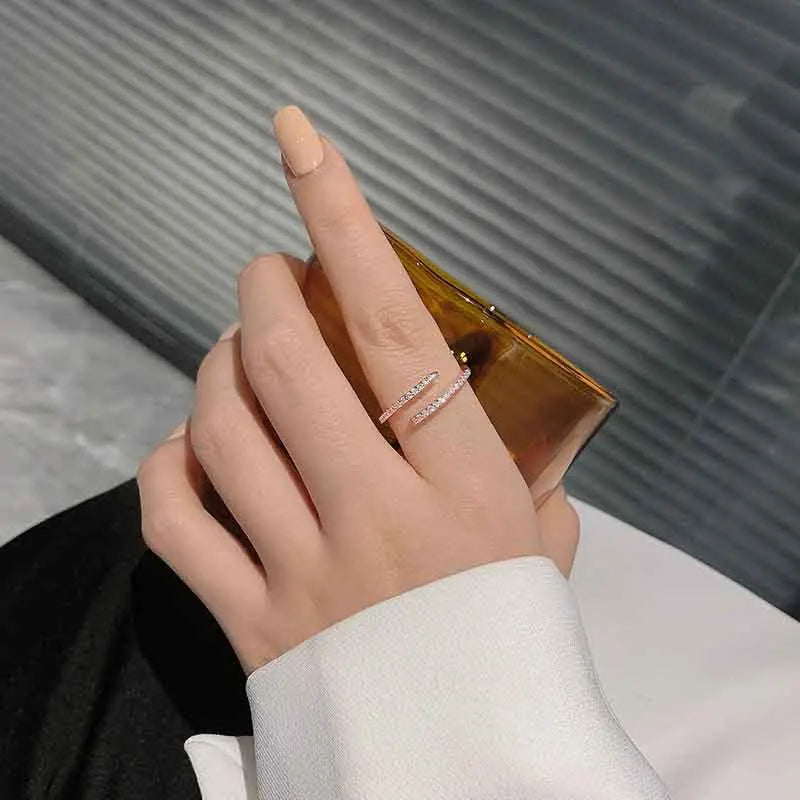 Minimalist Thin Rings with Brilliant Cubic Zircon for Women